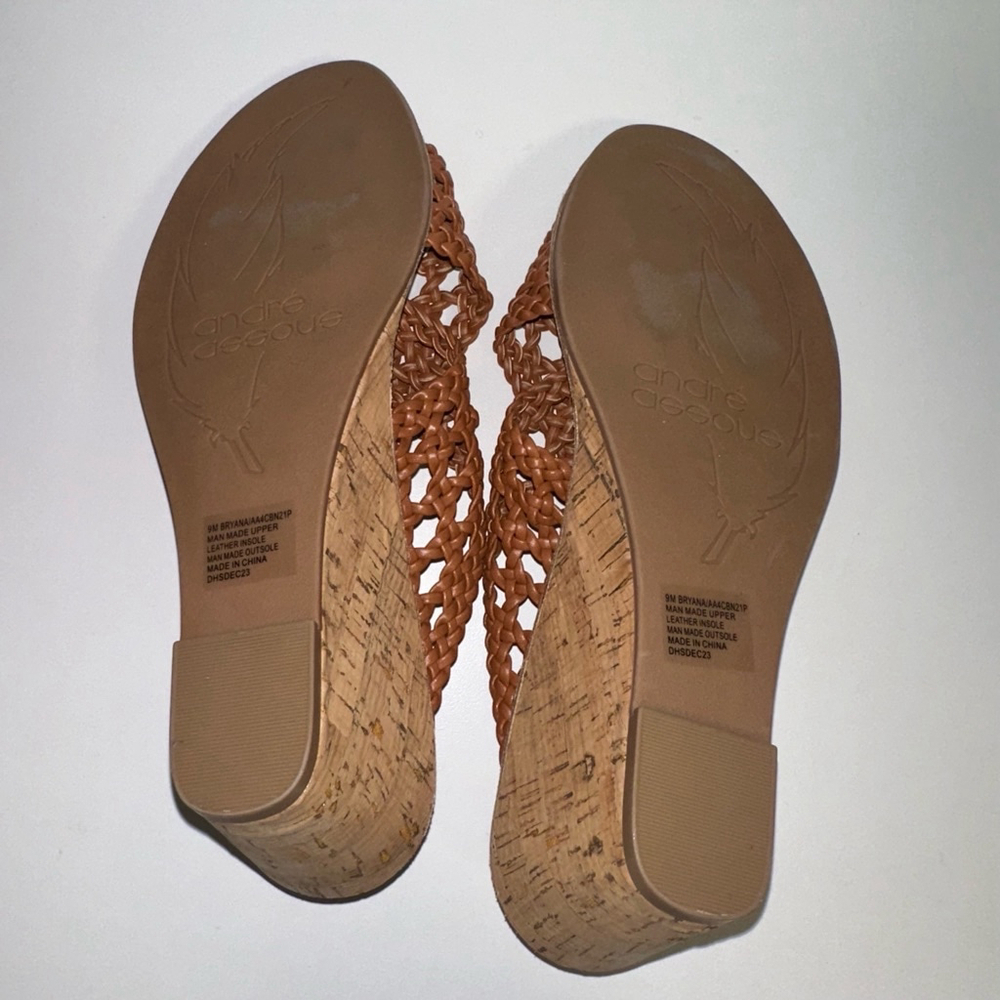 André Assous Bryana Women’s Woven Wedge Sandals Brown Size 9 M NEW - Picture 12 of 13